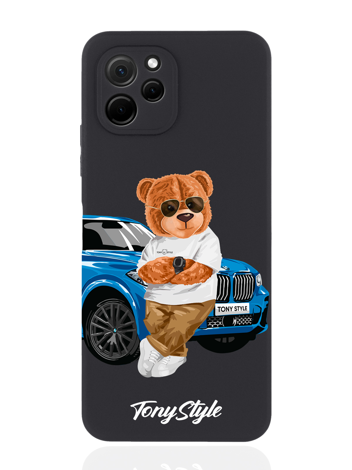 

Чехол Tony Style для Huawei Nova Y61 Tony Style с машиной черный, Голубой;коричневый;белый