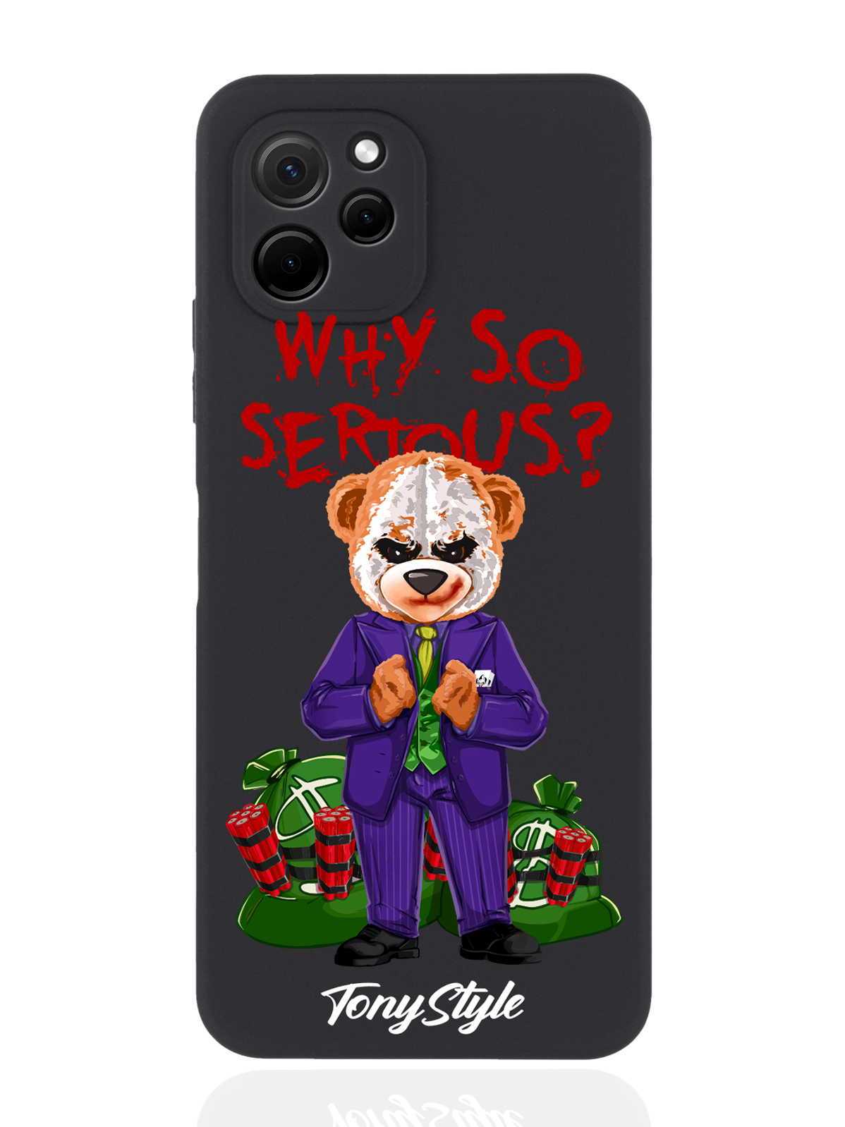 

Чехол Tony Style для Huawei Nova Y61 Tony Style Why so serious черный, Разноцветный