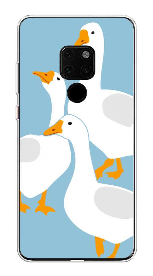 

Чехол на Huawei Mate 20 "Гусиное трио", Голубой;белый;серый;желтый, 66850-1