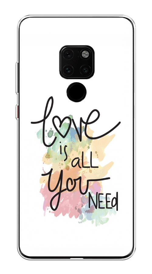 

Чехол на Huawei Mate 20 "Love is all you need", Белый;черный;зеленый, 66850-1