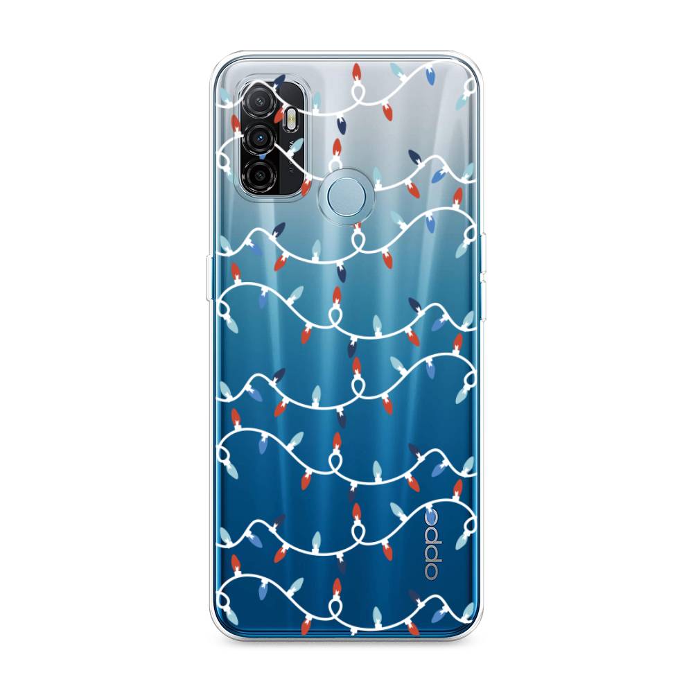 

Чехол для Oppo A53 "Разноцветная гирлянда", Белый;красный;синий, 254350-5