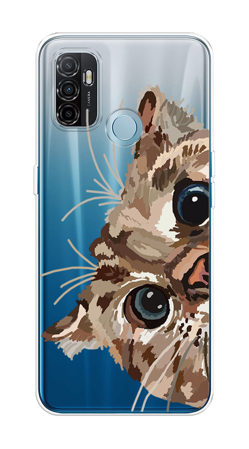

Чехол на Oppo A53 "Любопытный кот", Коричневый;синий;черный, 254350-1