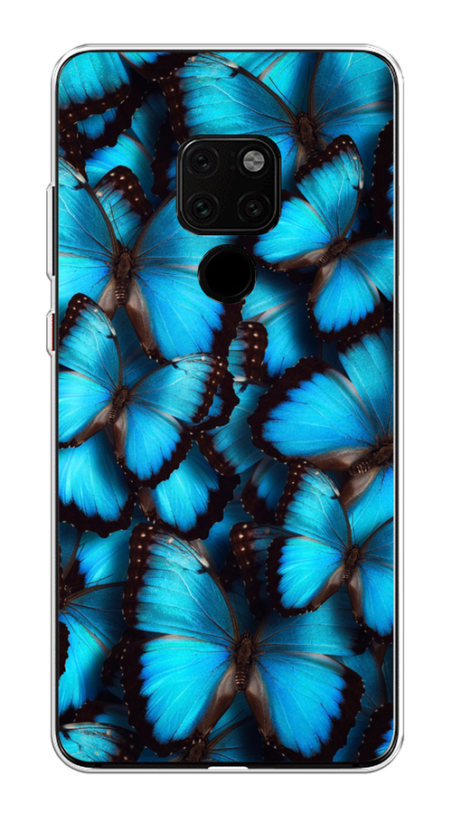 

Чехол на Huawei Mate 20 "Тропическая бабочка 2", Голубой;черный, 66850-1