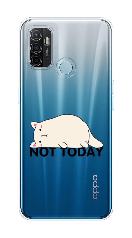 

Чехол на Oppo A53 "Cat not today", Белый;розовый;черный, 254350-1