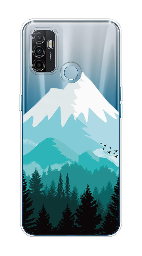 

Чехол на Oppo A53 "Синяя снежная гора", Белый;голубой, 254350-2