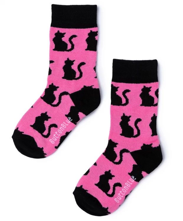 Гольфы детские Button Blue 223BBGF87020007, черно-розовый, 22-24