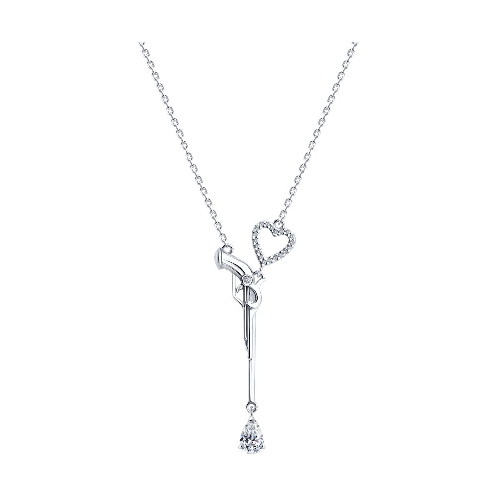 

Колье из серебра 50-55 см SOKOLOV 94070944, фианит, 94070944