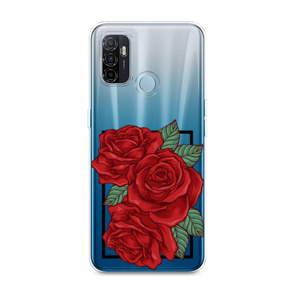 

Чехол на Oppo A53 "Три алые розы", Красный, 254350-2