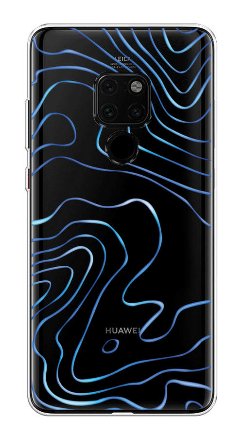 

Чехол на Huawei Mate 20 "Blue lines", Прозрачный;синий, 66850-1