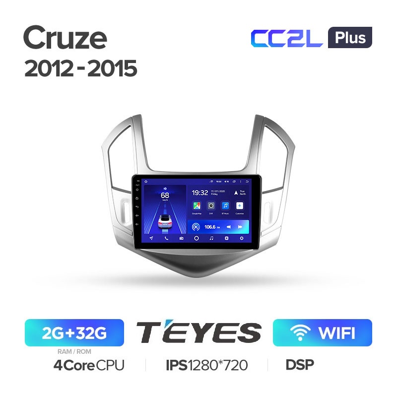 Автомагнитола Teyes CC2L Plus 2/32Гб Chevrolet Cruze 2012 - 2015 ANDROID