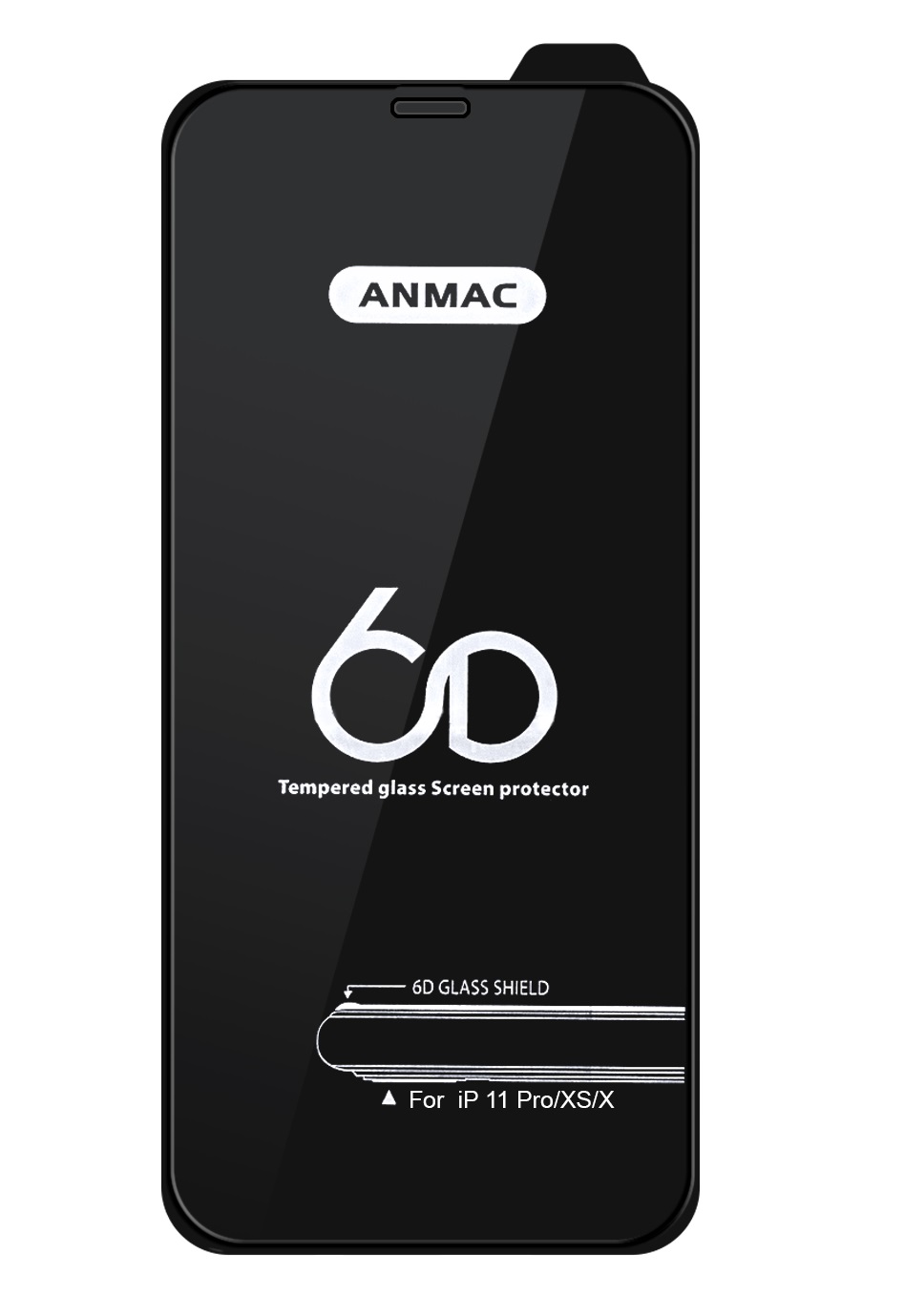 Защитное стекло Anmac для iPhone 11 Pro/XS/X 6D Black (IS794279)