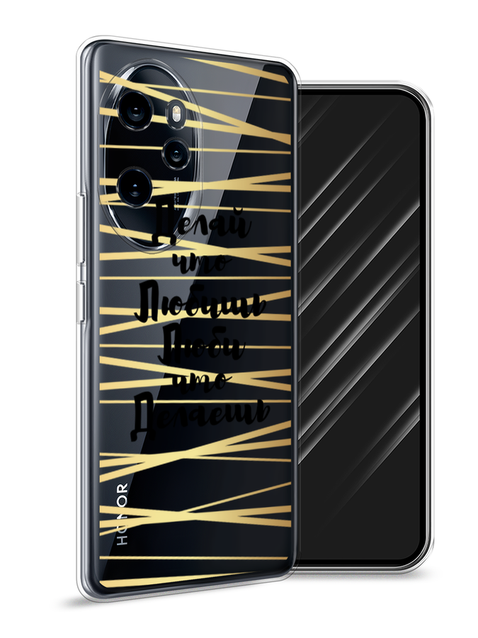 

Чехол Awog на Honor 100 Pro "Делай что любишь", Золотистый;черный, 6122850-1