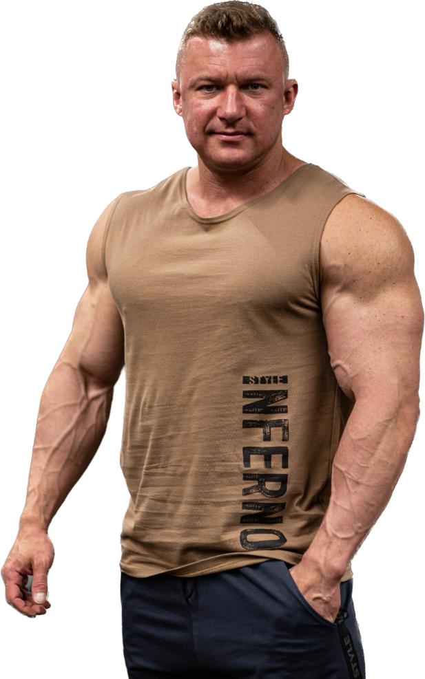 

Майка мужская INFERNO style М-002-000 коричневая S, Коричневый, М-002-000