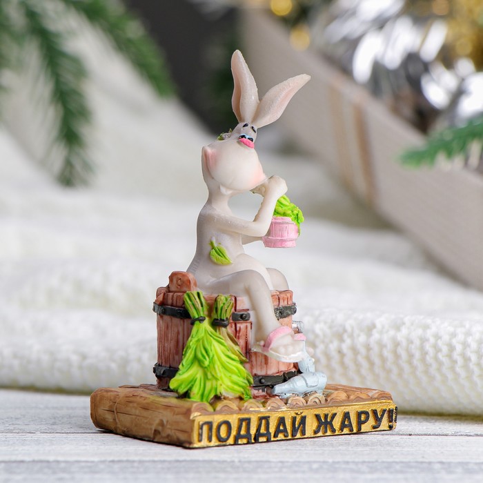 

Фигура "Заяц купается" серый, 5х4х10см