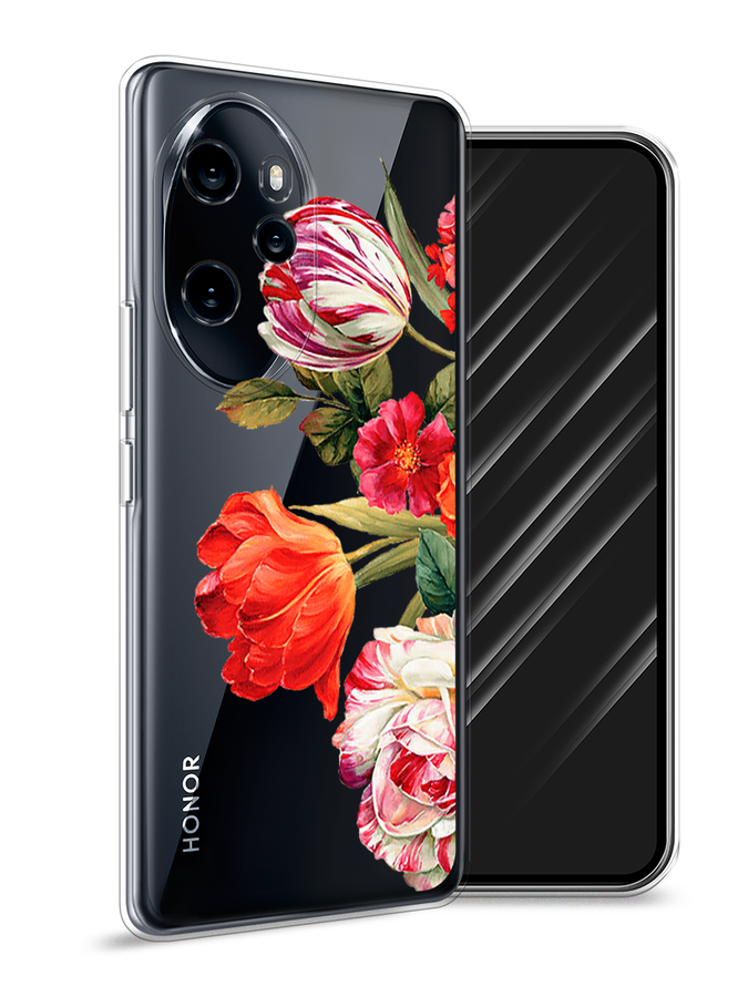

Чехол Awog на Honor 100 Pro "Весенний букет", Красный;розовый;зеленый, 6122850-1