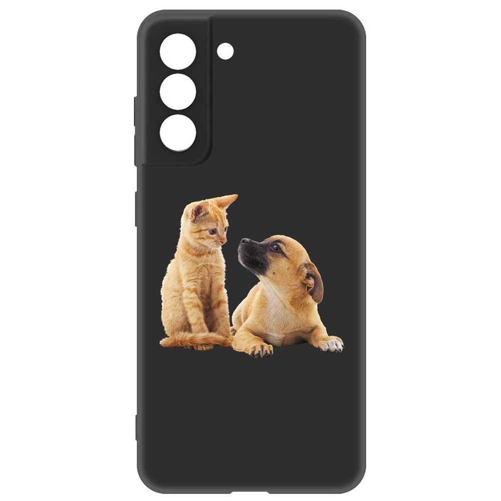 фото Чехол-накладка krutoff soft case лучшие друзья для samsung galaxy s21 fe черный