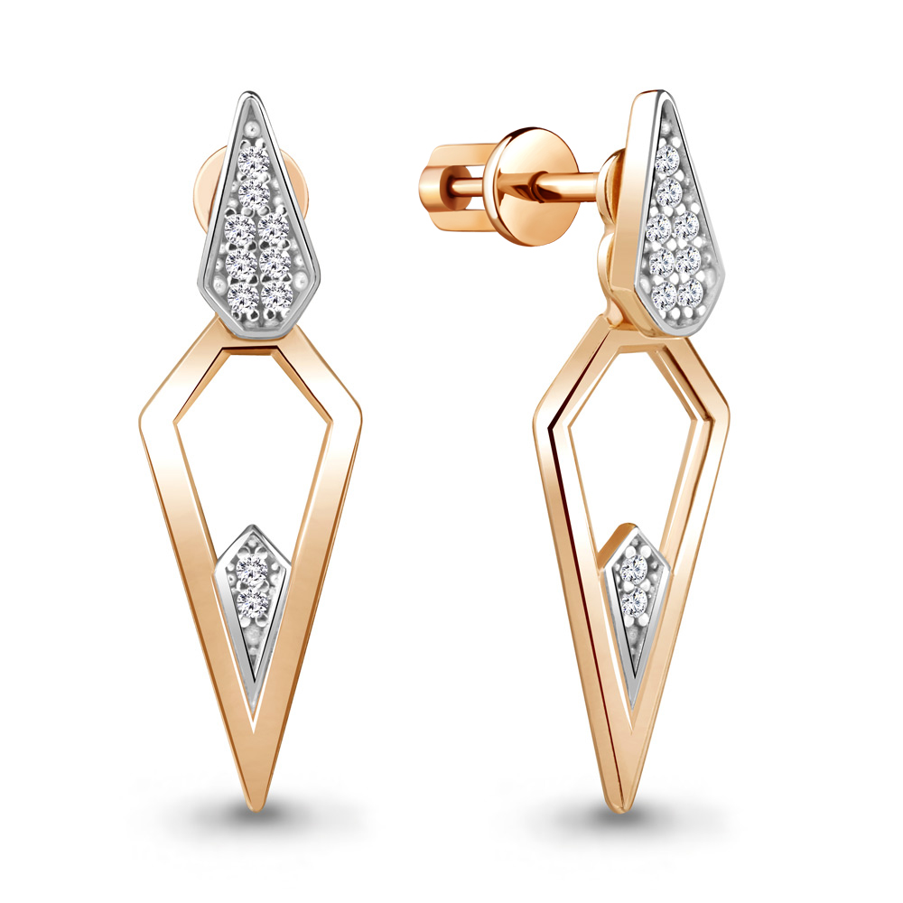 

Серьги джекеты из серебра с фианитом Aquamarine 48414А_925_з, 48414А_925_з