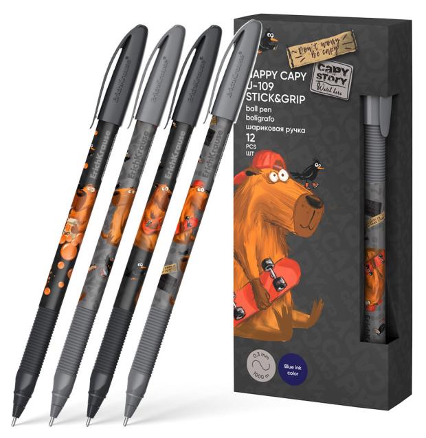

Ручка шариковая ErichKrause ColorTouch Rough Native, цвет чернил синий