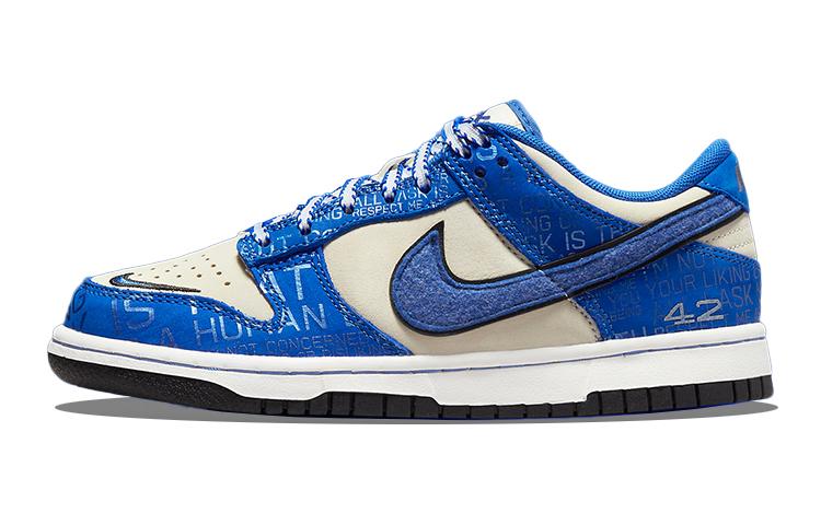 

Кеды унисекс Nike Dunk Low Jackie Robinson 75 GS синие 38 EU, Синий, Dunk Low Jackie Robinson 75 GS