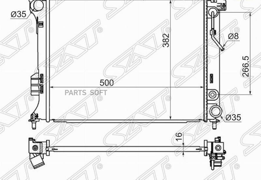 

Радиатор Hyundai I20 08-14 / Kia Venga 10-17 Sat HY0003-I20