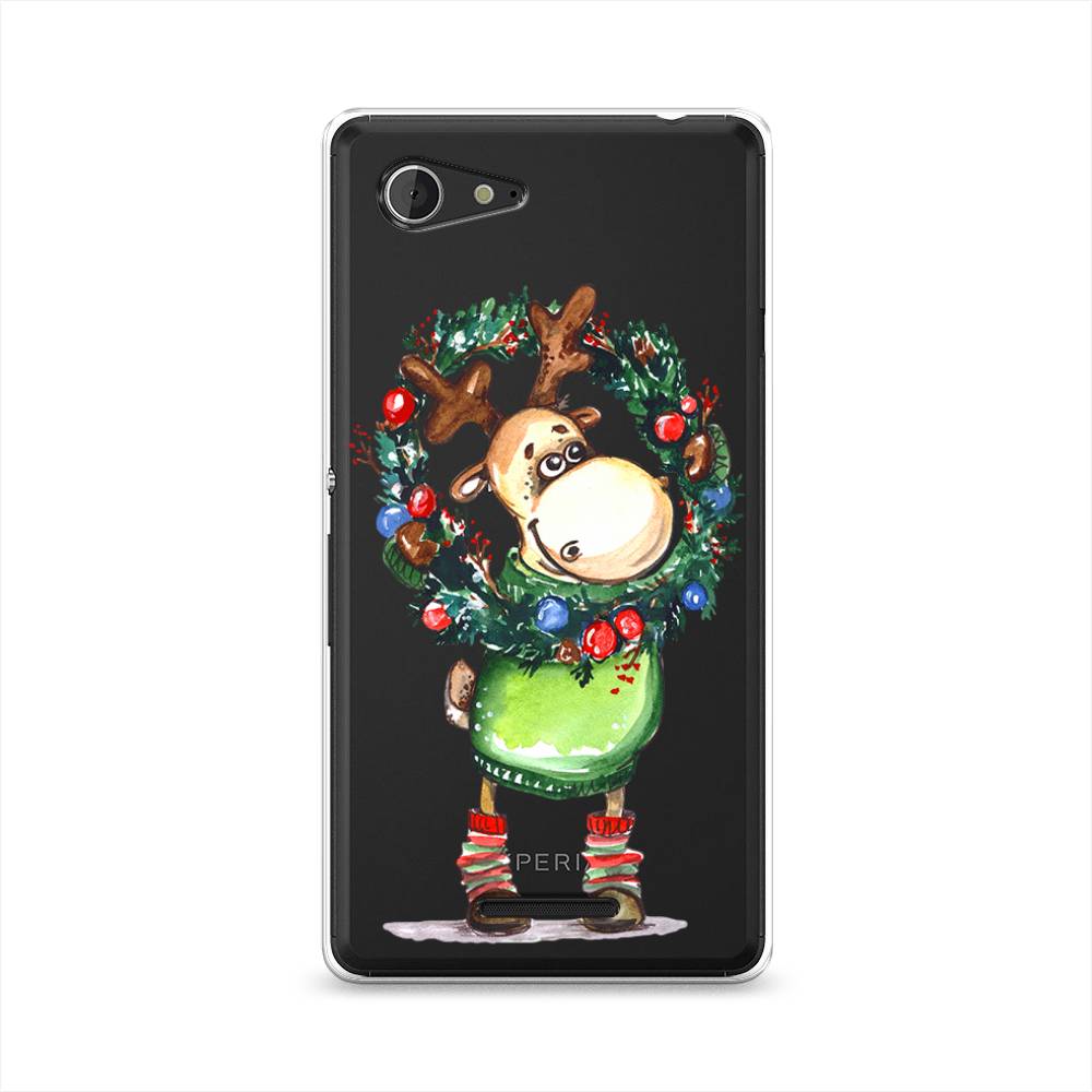 

Чехол на Sony Xperia E3 "Олень с новогодним венком", 52750-4