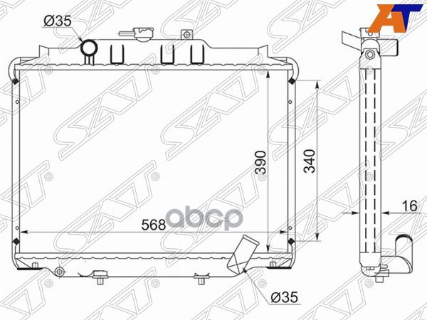 

Радиатор Mitsubishi Delica 89-99 / Hyundai Grace 93-03 Sat HY0011-MT