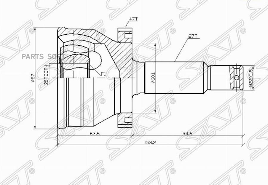 

Шрус Наружный Hyundai Sonata 01-/Trajet 02- Sat HY-11A47