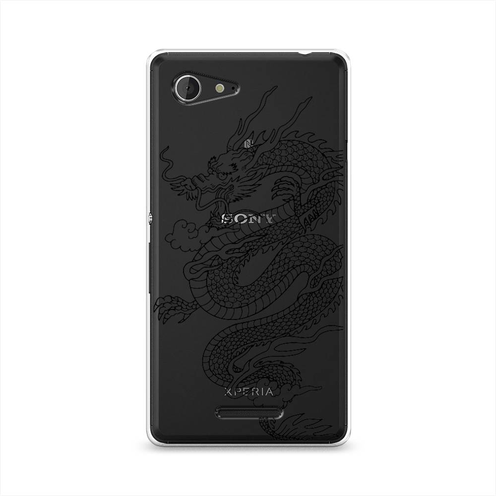 

Чехол на Sony Xperia E3 "Большой китайский дракон", Черный;серый, 52750-1