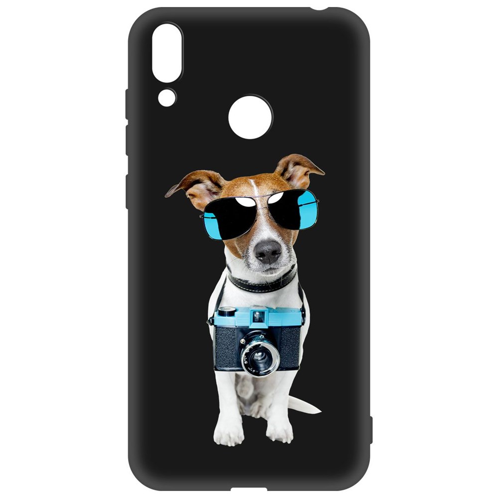 

Чехол-накладка Krutoff Soft Case Пес-турист для Huawei Y7 (2019) черный