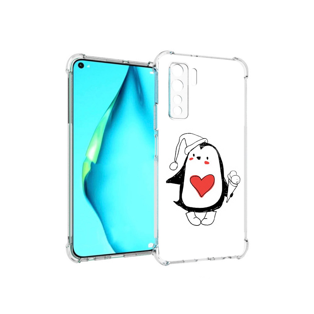

Чехол MyPads Tocco для Huawei Nova 7 SE Пингвин с мороженым, Прозрачный, Tocco
