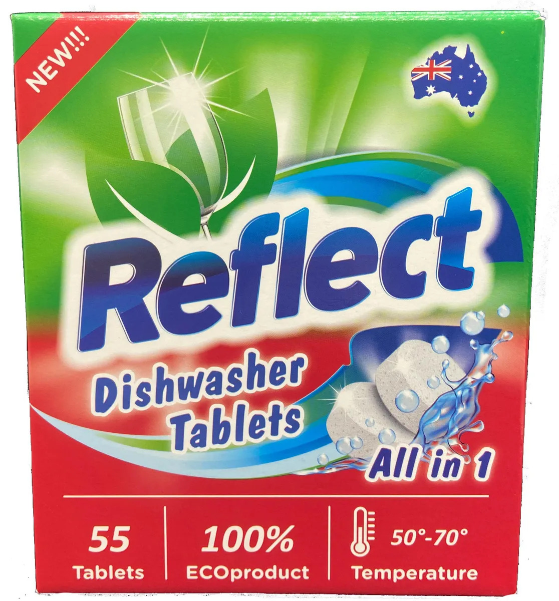 фото Таблетки reflect dishwasher tablets all in 1 для посудомоечной машины 55 шт 1,1 кг