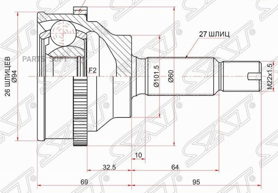 

Шрус Наружный Hyundai Trajet/Sonata Ef 00-06 Sat HY-829A