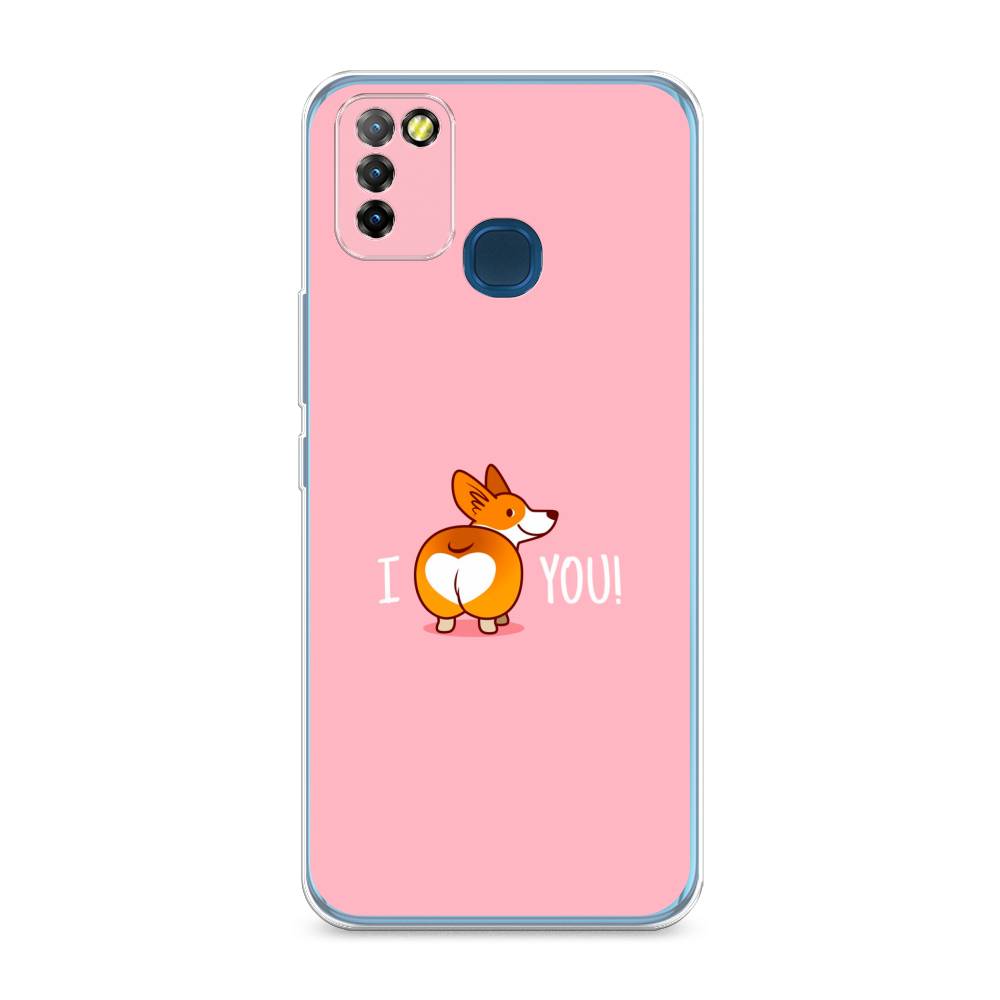 

Чехол на Infinix HOT 10 Lite "Корги I love you", Розовый;коричневый;белый, 3100350-1