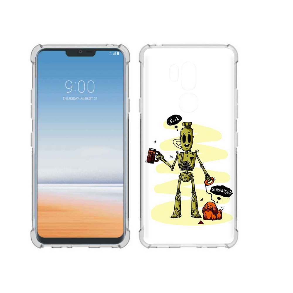 

Чехол MyPads Tocco для LG G7 ThinQ прикольный робот, Прозрачный, Tocco