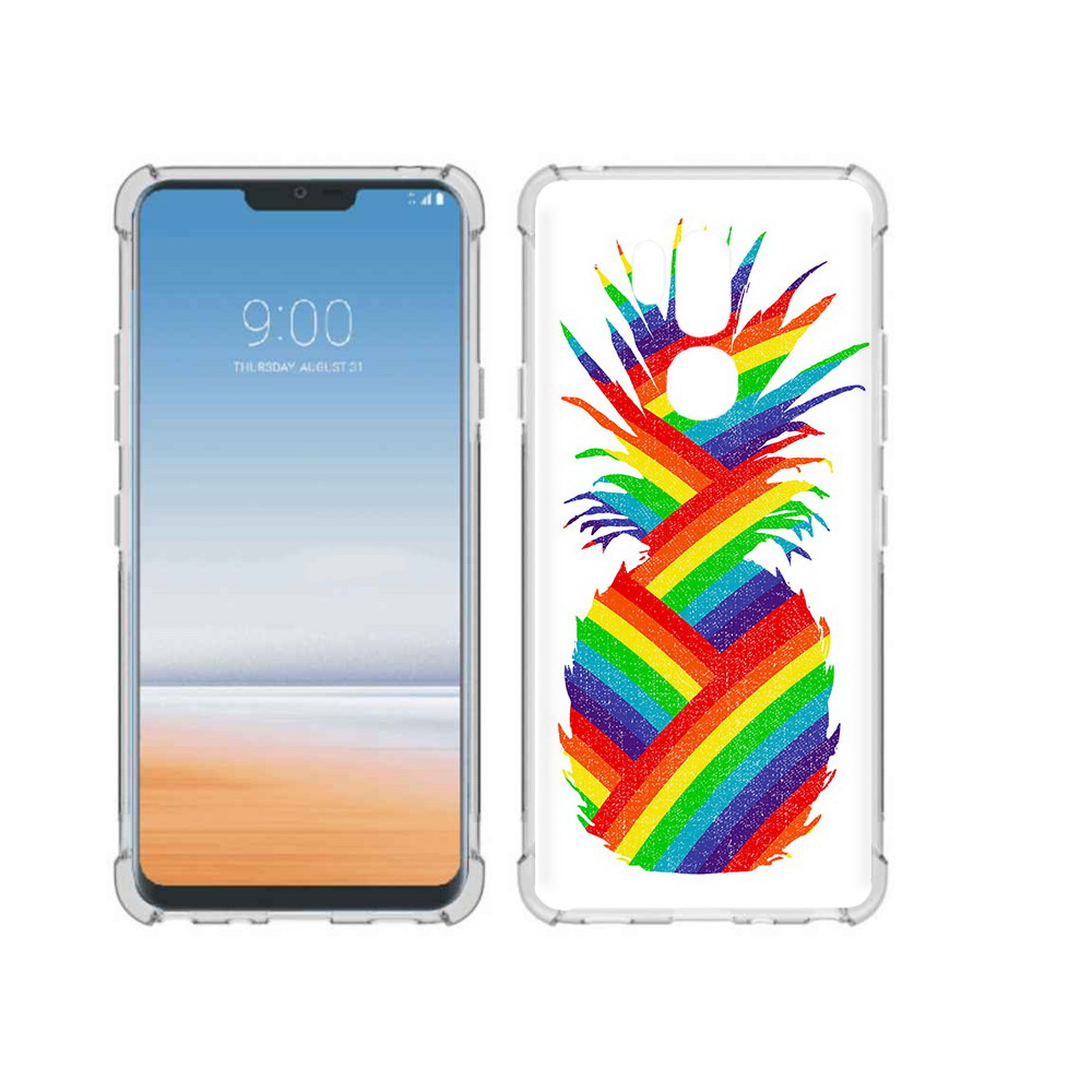 

Чехол MyPads Tocco для LG G7 ThinQ радужный ананас, Прозрачный, Tocco
