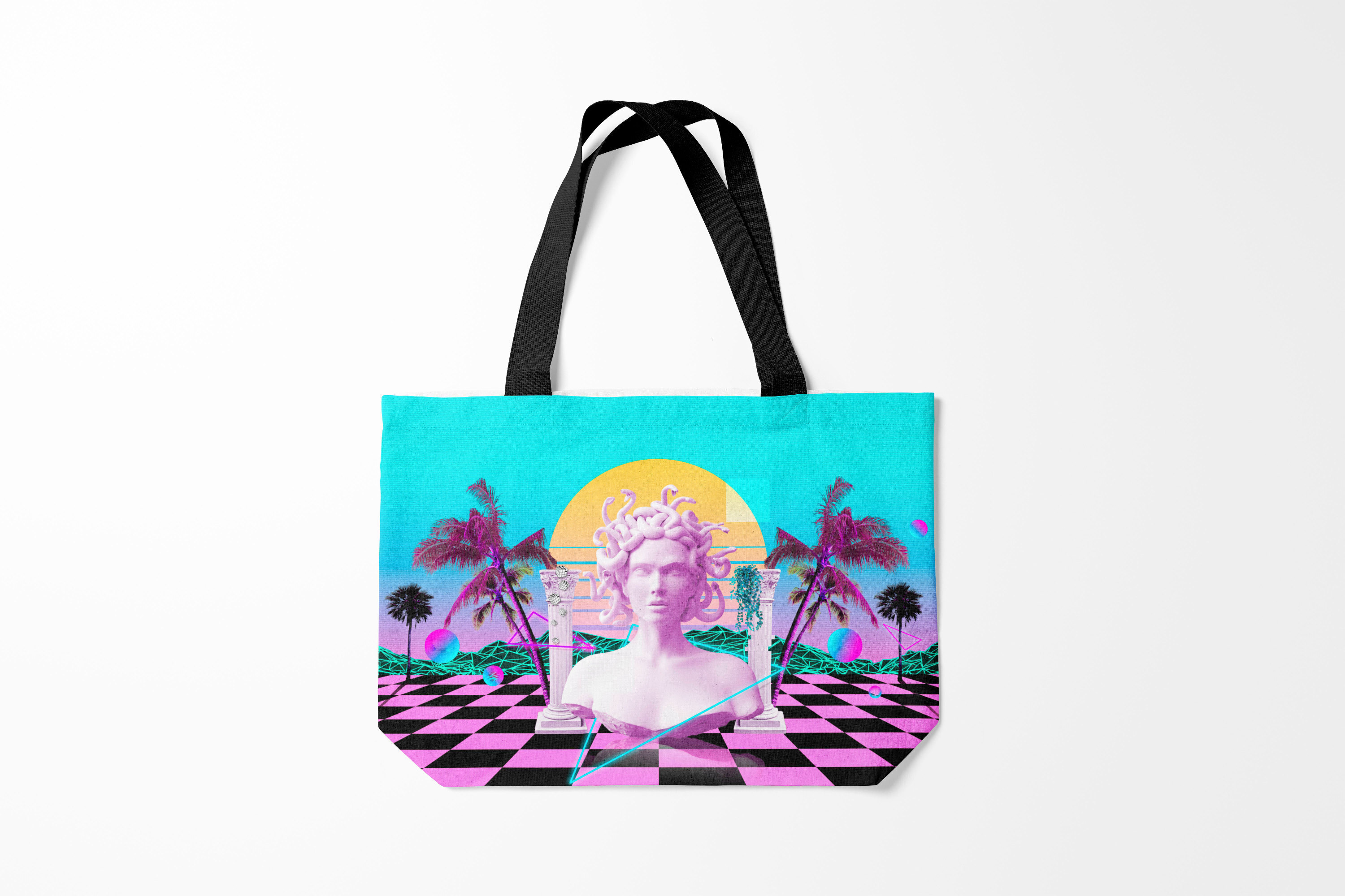 

Сумка шoппер унисекс Burnettie Vaporwave Медуза Горгона, разноцветный, Vaporwave Медуза Горгона