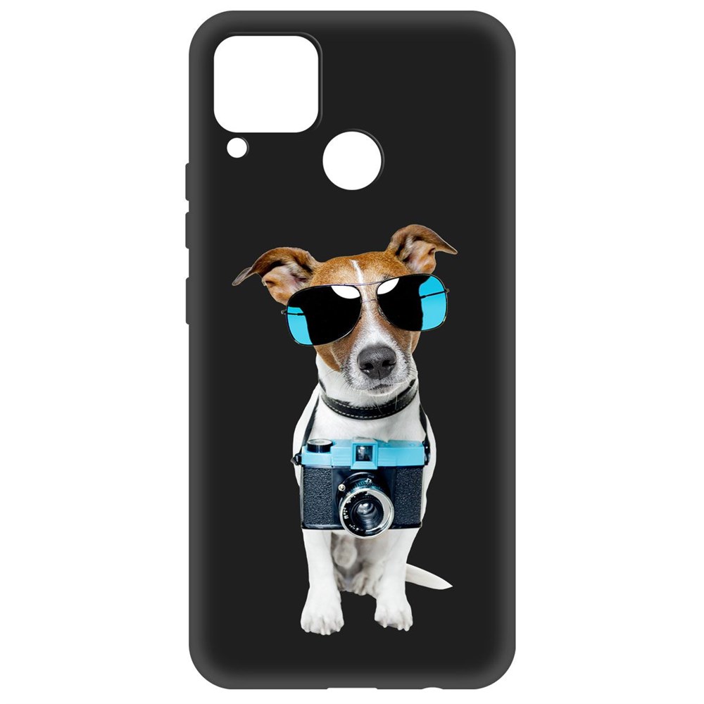 

Чехол-накладка Krutoff Soft Case Пес-турист для Realme C15 черный