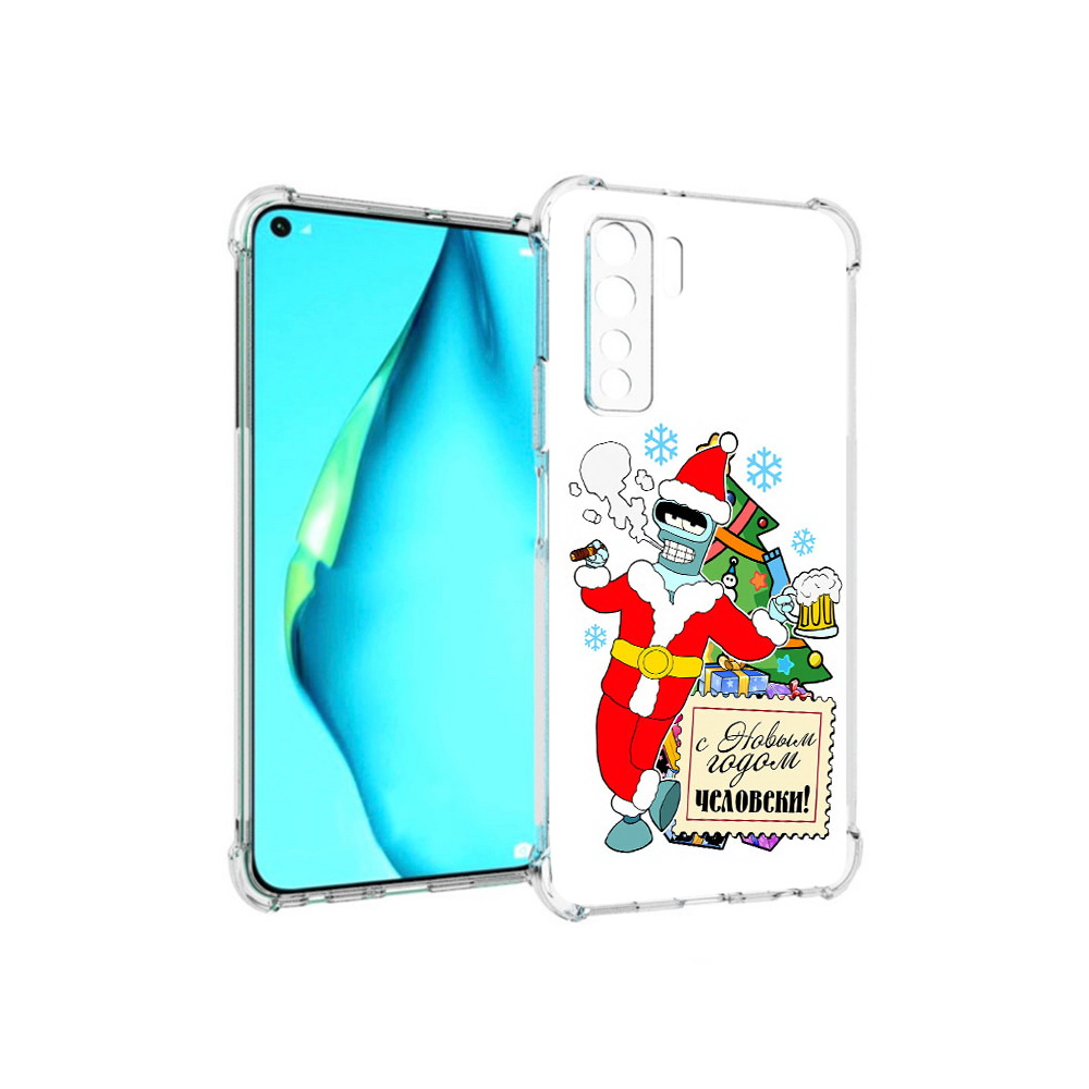 

Чехол MyPads Tocco для Huawei Nova 7 SE С новым годом человеки, Прозрачный, Tocco