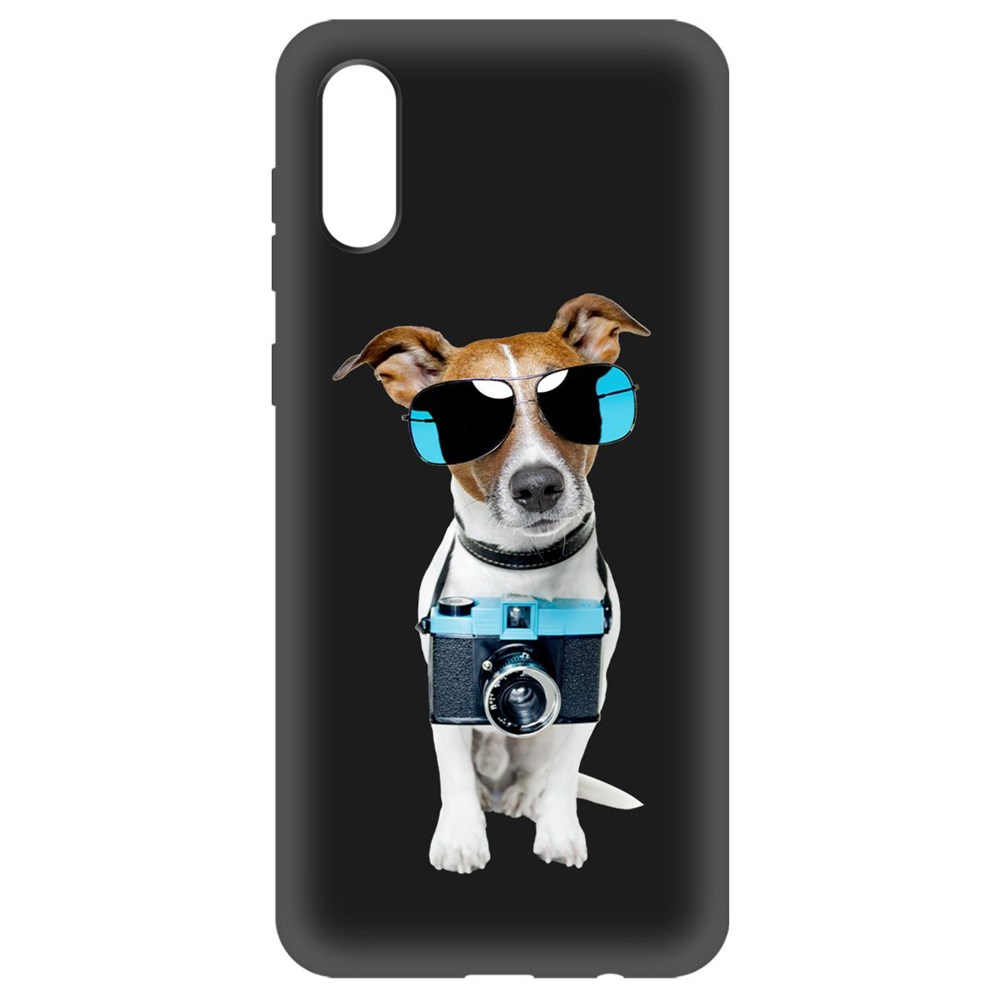 

Чехол-накладка Krutoff Soft Case Пес-турист для Samsung Galaxy A02 (A022) черный