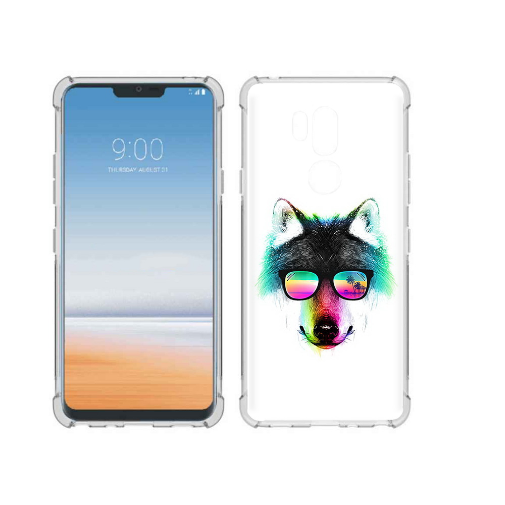 

Чехол MyPads Tocco для LG G7 ThinQ радужный волк, Прозрачный, Tocco