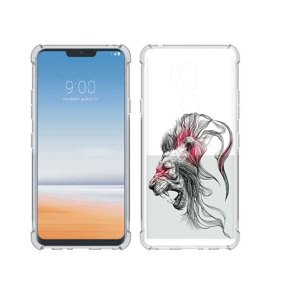 

Чехол MyPads Tocco для LG G7 ThinQ разъяренный лев, Прозрачный, Tocco
