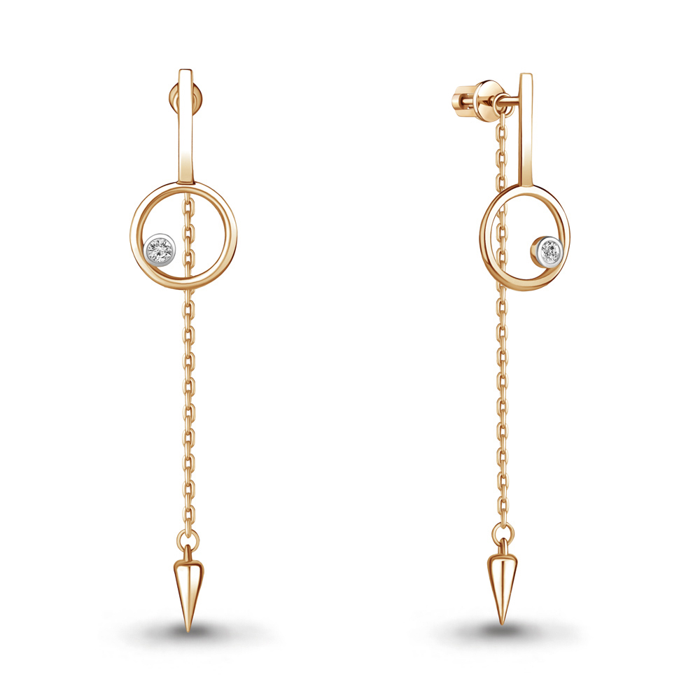 

Серьги джекеты из серебра с фианитом Aquamarine 48418А_925_з, 48418А_925_з