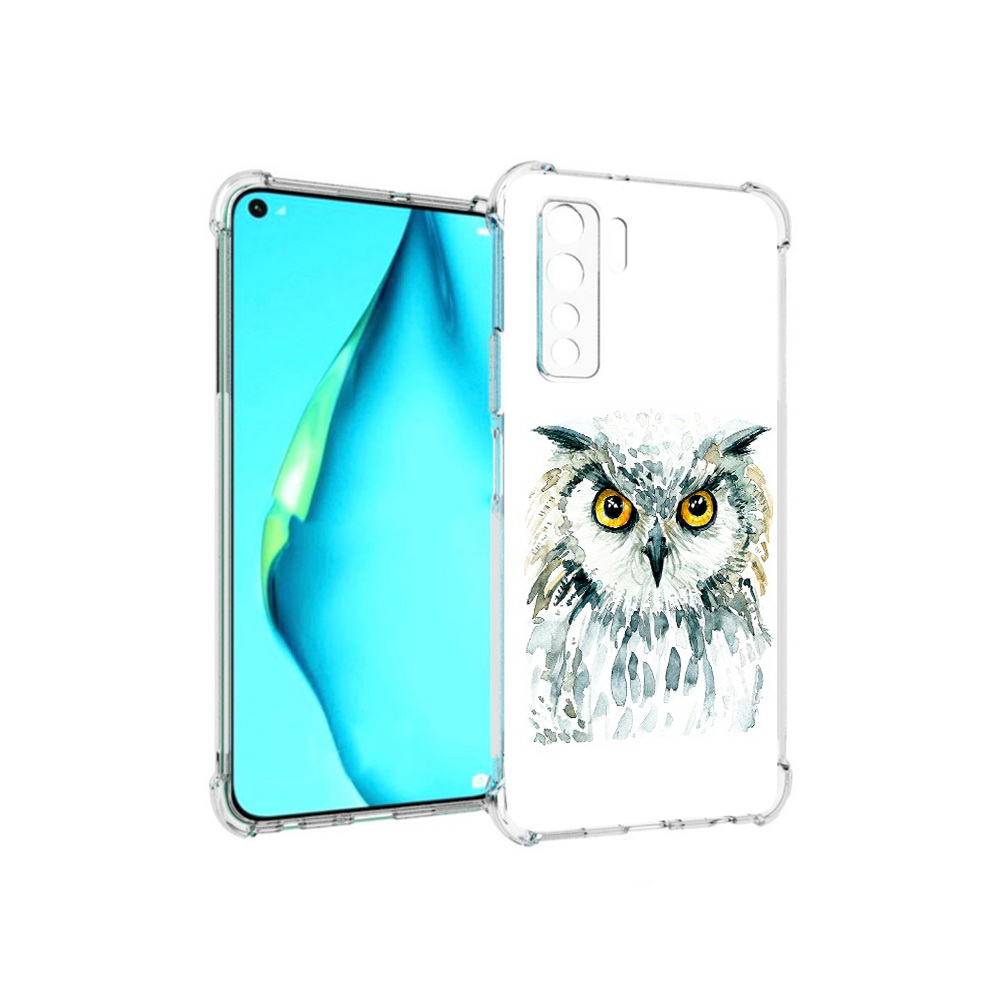 

Чехол MyPads Tocco для Huawei Nova 7 SE Серьезная сова, Прозрачный, Tocco
