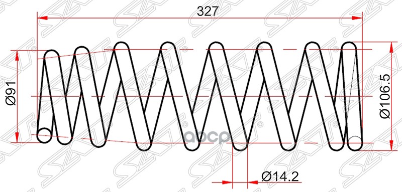 

Комплект Пружин 2шт Задние Toyota Wish 03- 4wd Sat арт. ST-68202