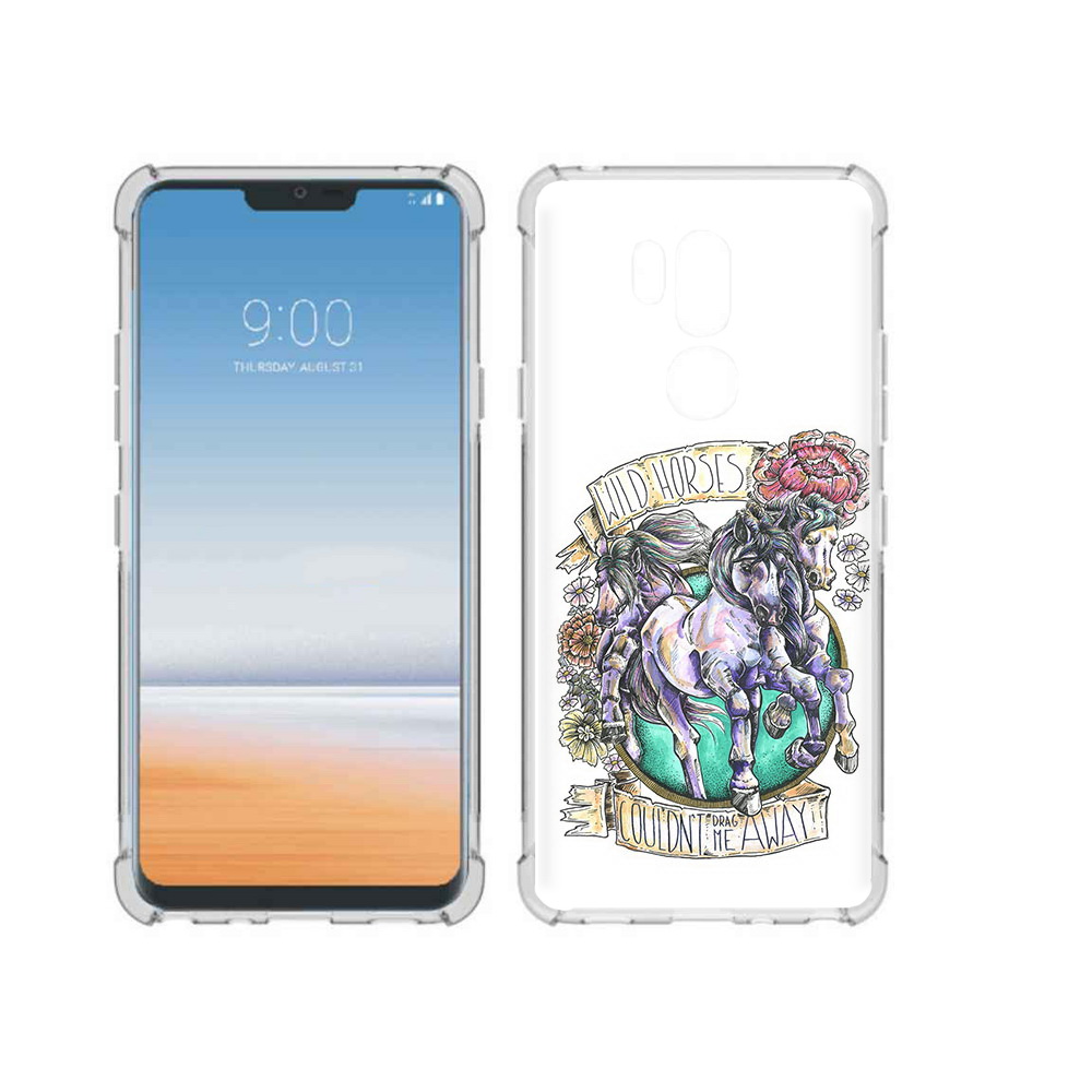 

Чехол MyPads Tocco для LG G7 ThinQ рисунок коней в цветах, Прозрачный, Tocco