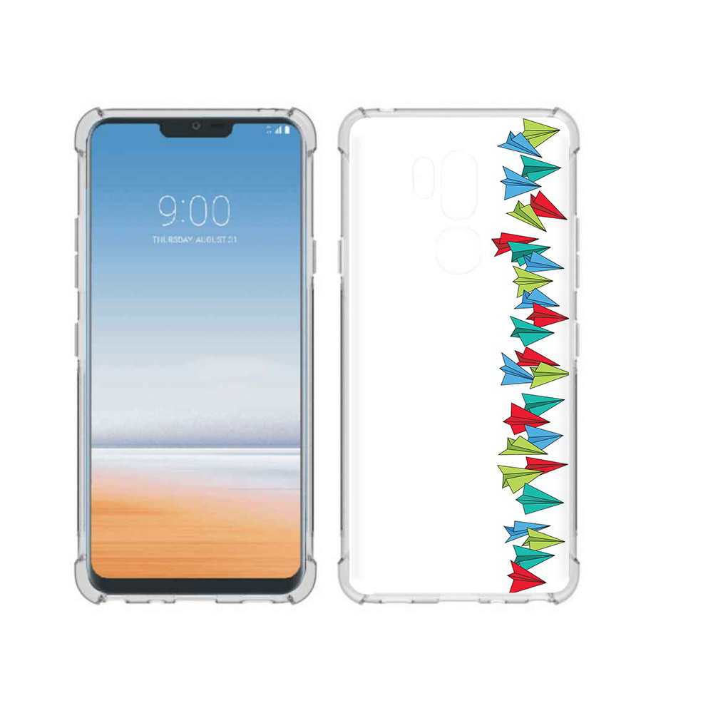 

Чехол MyPads Tocco для LG G7 ThinQ самолетики из листочков, Прозрачный, Tocco