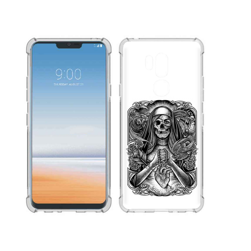 

Чехол MyPads Tocco для LG G7 ThinQ скелет с сердцем, Прозрачный, Tocco