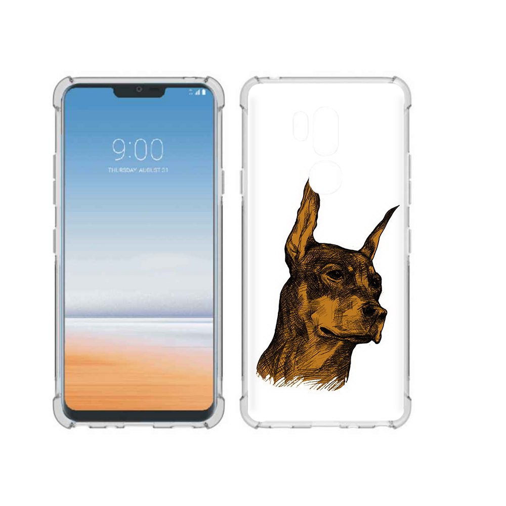 

Чехол MyPads Tocco для LG G7 ThinQ скетч доберман, Прозрачный, Tocco