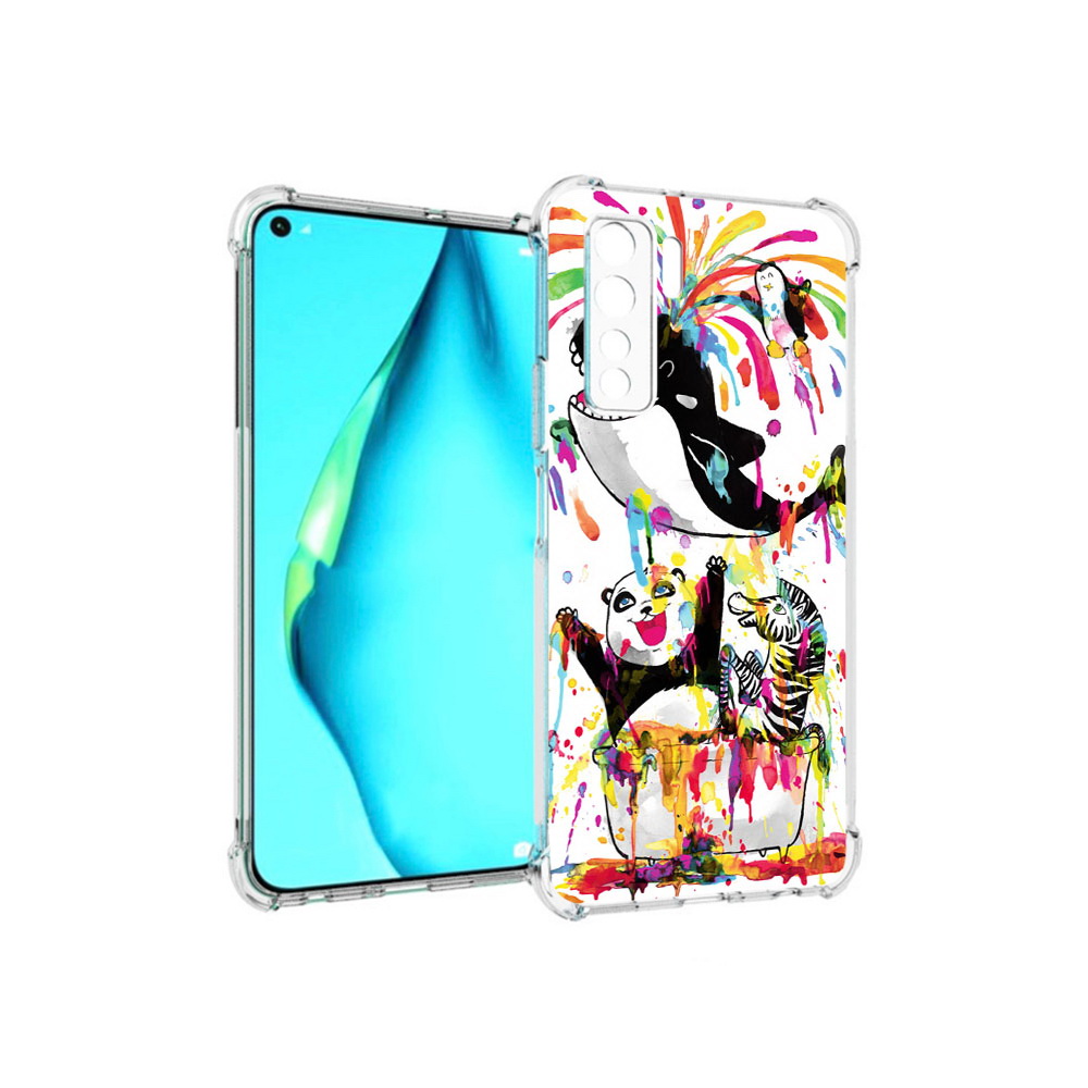 

Чехол MyPads Tocco для Huawei Nova 7 SE Хиппи кит, Прозрачный, Tocco
