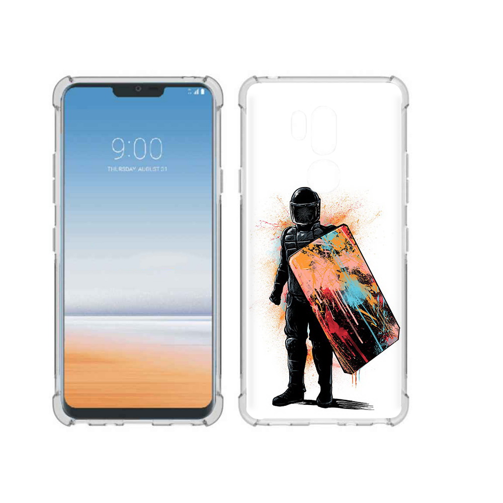 

Чехол MyPads Tocco для LG G7 ThinQ солдат с красочным щитом, Прозрачный, Tocco
